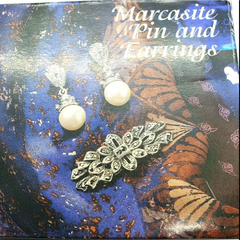Marcasite Pin & Earrings